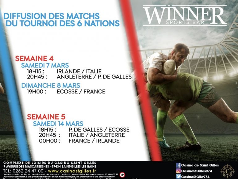 DIFFUSION DES MATCHS DE RUGBY DU TOURNOI DES 6 NATIONS AU WINNER SPORTS BAR
