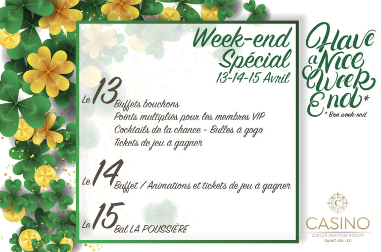 Week-end spécial les 13, 14 et 15 avril 2018