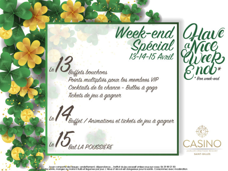 Week-end spécial les 13, 14 et 15 avril 2018