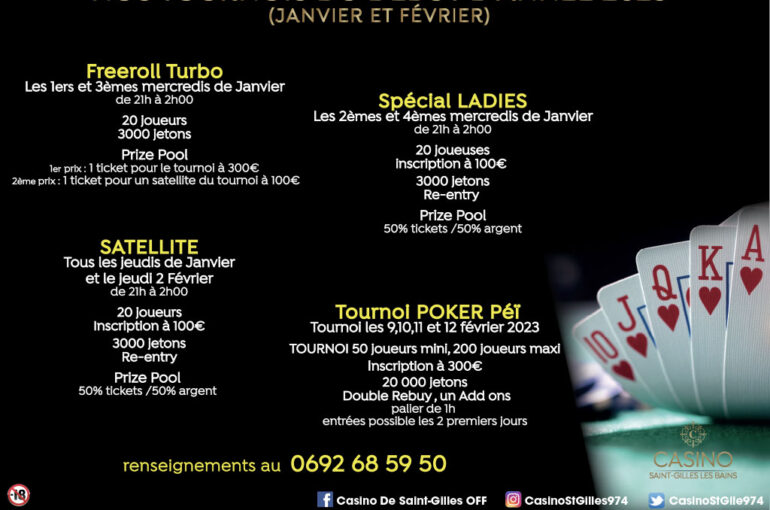 Nos tournois de Poker du début d’année