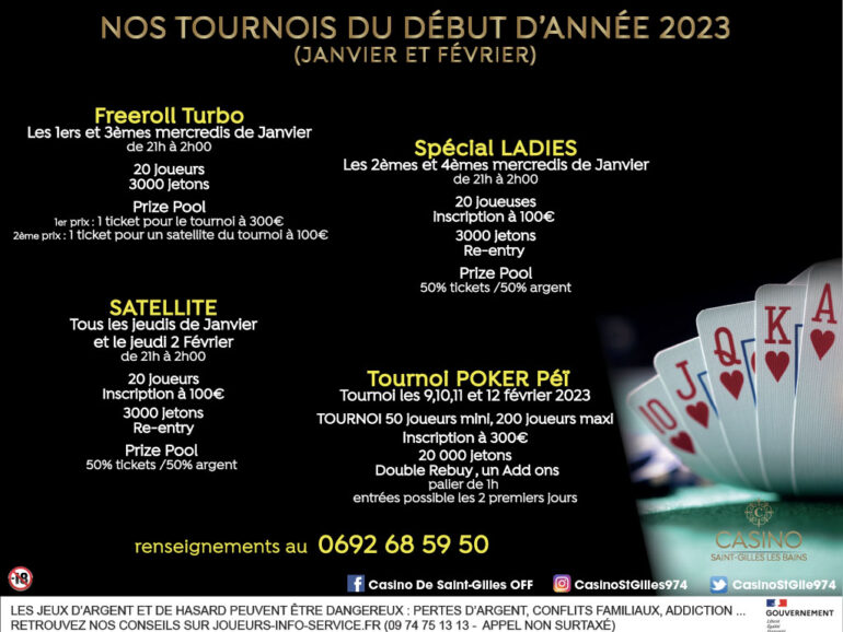 Nos tournois de Poker du début d’année