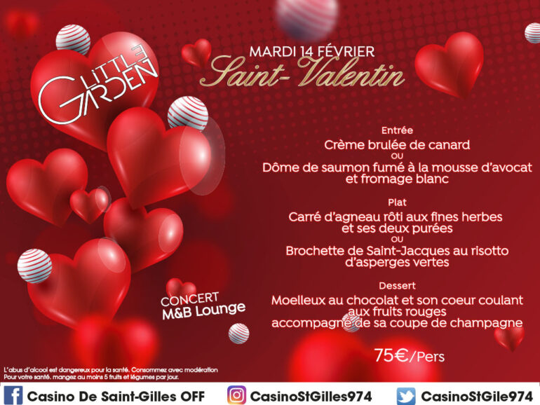Menu Saint-Valentin au Little Garden – Mardi 14 février