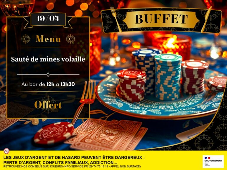 Buffet à thème vendredi 19/04 : sauté de mines volaille